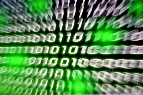 Preview: Computer binary number stream blurred concept for visualizing data, IT network