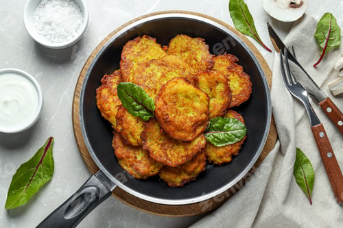 Preview: Lunch tasty food concept - delicious hash browns
