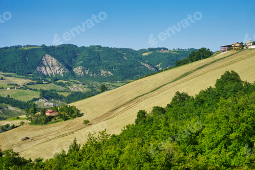 Preview: Rural landscape along the road from Gombola to Serramazzoni, Emilia-Romagna.