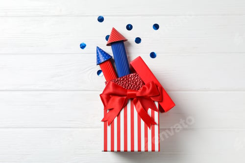 Preview: Composition for 4 july, Independence Day of USA, top view