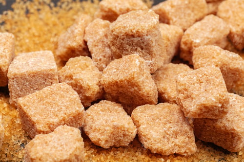 Preview: Rock sugar on dark background close up