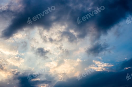 Preview: colorful dramatic sky with cloud at sunset.