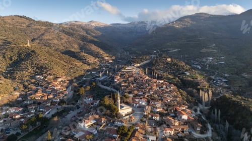 Preview: Architecture stone buildings, traditional Turkish village houses in touristic place Birgi, Izmir.