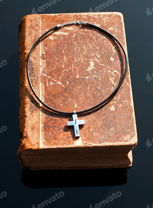 Preview: old bible with cross