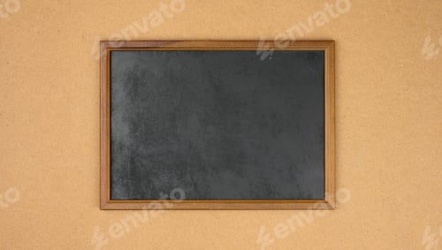 Preview: Empty rectangular brown wooden frame on a brown background