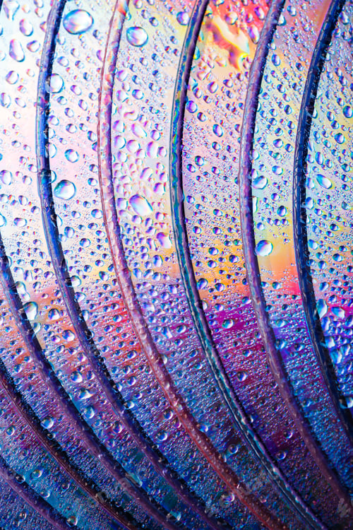 Preview: Colorful, Rainbow, Abstract Background. Water Drops. Condensate. Texture Of Glass. Parallel Lines