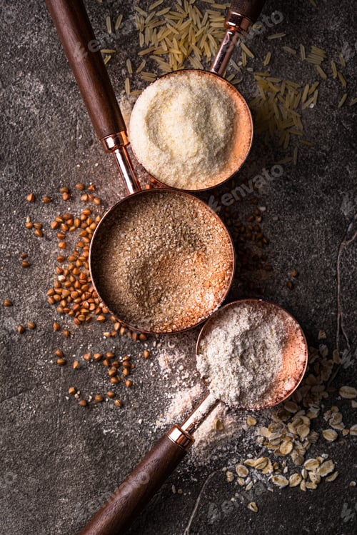 Preview: Assortment of different gluten free alternative flour