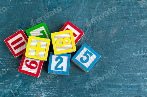 Preview: Alphabet blocks ABC on wooden table