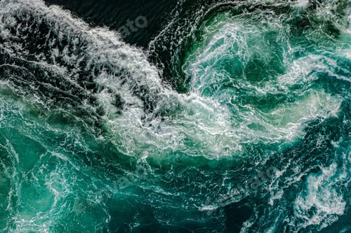 Preview: Waves of water of the river and the sea meet each