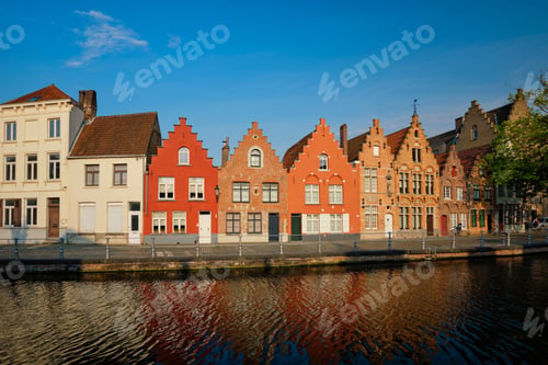 Preview: Canal and old houses. Bruges Brugge , Belgium
