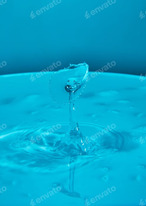 Preview: Abstract background of splash of color water, collision of colored drops, the concept