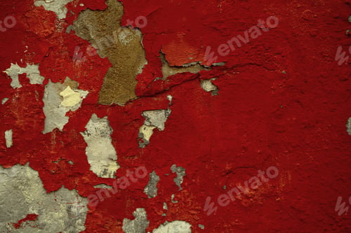 Preview: Background texture of old flaking red paint