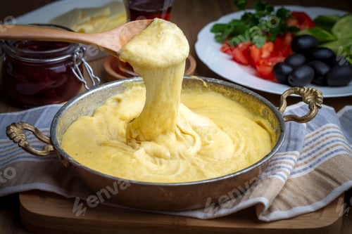 Preview: Mihlama (kuymak) is a famous traditional food from Black Sea region in Turkey.