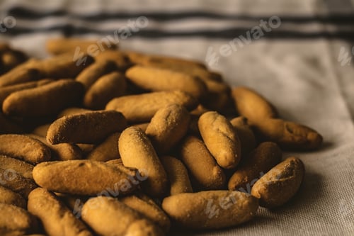 Preview: Closeup of small crispy rolls, delicious baked bread