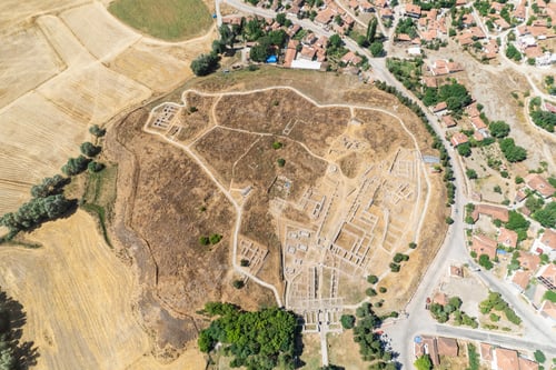 Preview: Ancient city of Alacahoyuk, monumental gate with sphinx dating back to the Hittite imperial age.