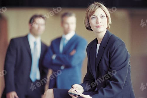 Preview: Businesspeople outside office