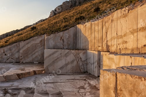 Preview: Marble quarry at sunset in Andalusia (Spain). Blue sky