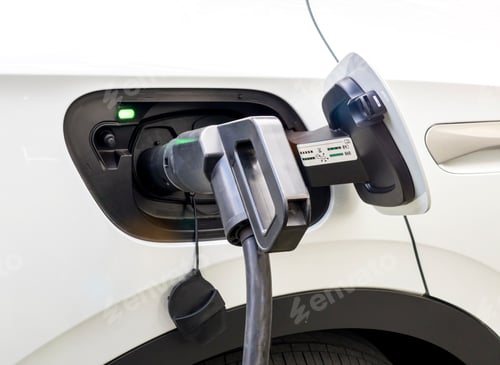 Preview: Power supply plugged into electric car being charged