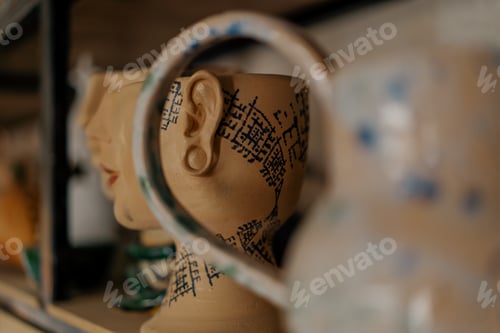 Preview: Pottery workshop ready-made pottery stands on a shelf art installation