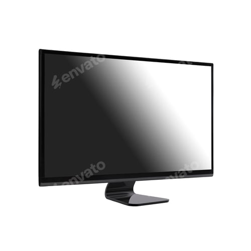 Preview: Computer monitor, Wide screen isolated on white background