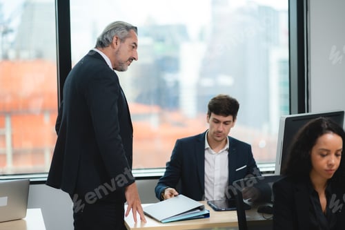 Preview: Professional diverse business having collaboration team meeting to research strategy in company