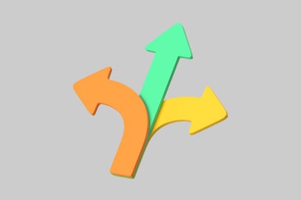 Preview: Directional arrows - orange green yellow