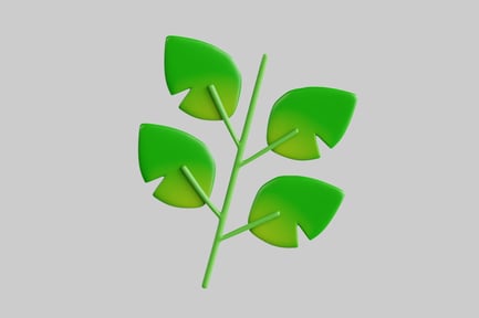 Visualização: Galho de folha verde de desenho animado