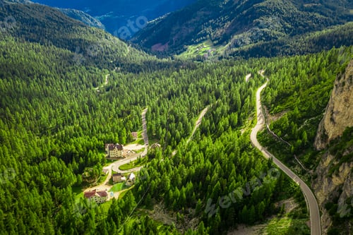 Preview: Sass de Stria peak near Passo Falazarego, Dolomites, aerial view