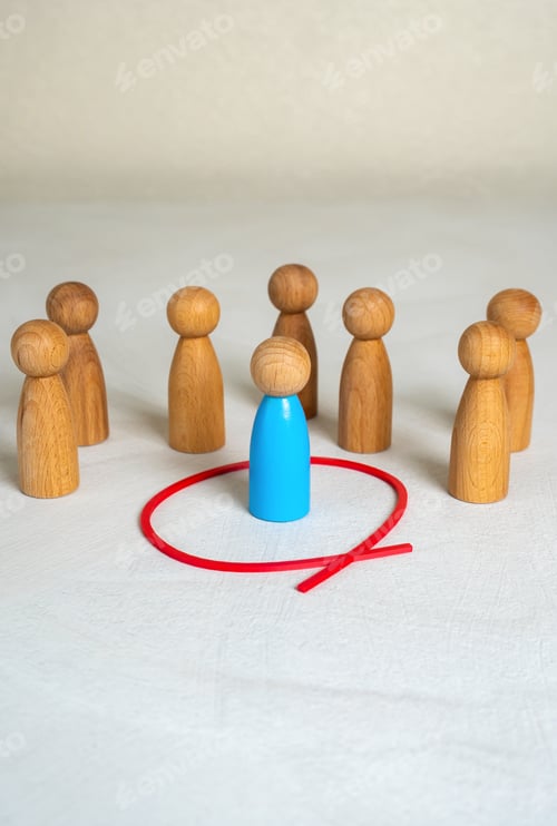 Preview: Wooden Figures Symbolizing Individuality, Uniqueness and Standing Out