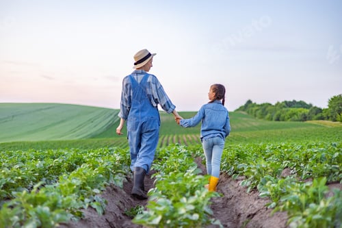 Preview: Farmer and Child in Field