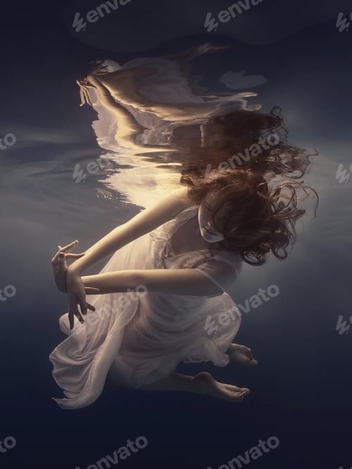 Preview: Portrait Of A Girl In A Dress Under Water