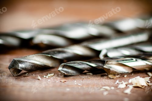 Preview: Various drill bits for drills.