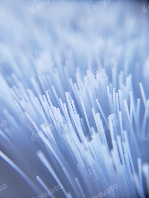 Preview: Close up view of fiber optical treads, scientific progress in new materials and technology, lines