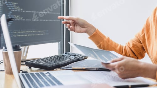 Preview: Young Professional programmer working at developing programming