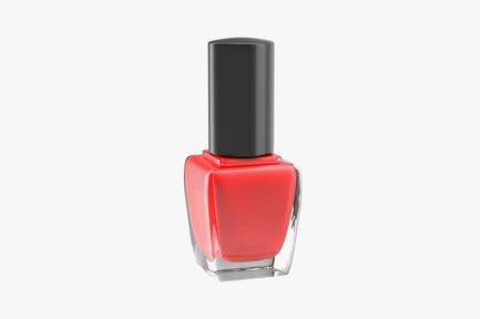 Preview: Empty square glass nail polish bottle with black cap