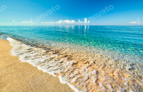 Preview: Sea view from tropical beach with sunny sky