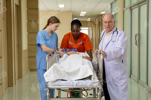 Preview: Emergency medical team rushing patient on stretcher