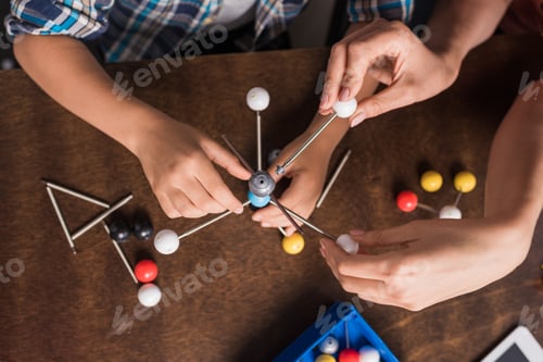 Preview: partial view of family building atoms model together