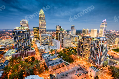Preview: Charlotte, North Carolina, Usa Uptown Cityscape.