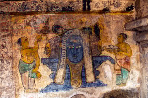 Vista previa: Murales antiguos pintados en las paredes del templo Brihadeeswarar