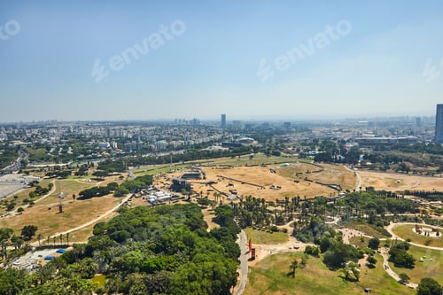 Preview: Panorama of Tel Aviv overlooking the northern areas of Tel Aviv and the highway from
