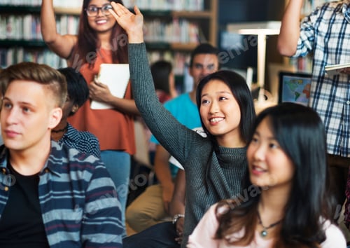 Preview: Happy high school stundets in a classroom