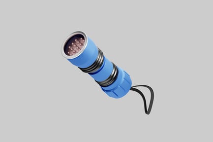 Preview: Blue led flashlight with lanyard