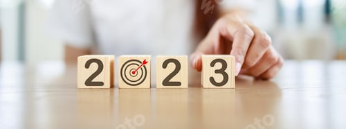Preview: Business goals and achievement in 2023. 2023 Business growth concept.