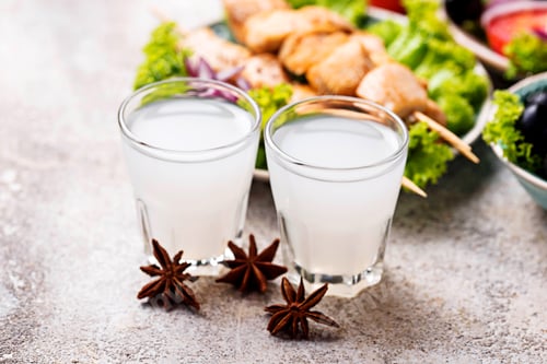 Preview: Traditional Greek ouzo, alcohol drink with anise