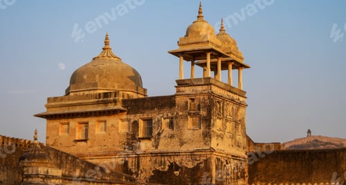 Preview: Closeup shot of Amber Fort site as part of Hill Forts of Rajastan group in India