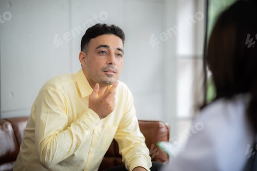 Preview: doctor and patient at hospital or clinic, medical mental health care therapy problem concept