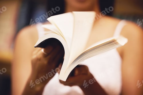 Preview: Hands reading books, paper and page in library, bookstore or home for learning, studying and educat