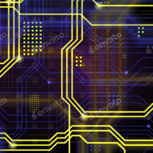 Preview: An abstract technological background consisting of a multitude of luminous guiding lines and dots