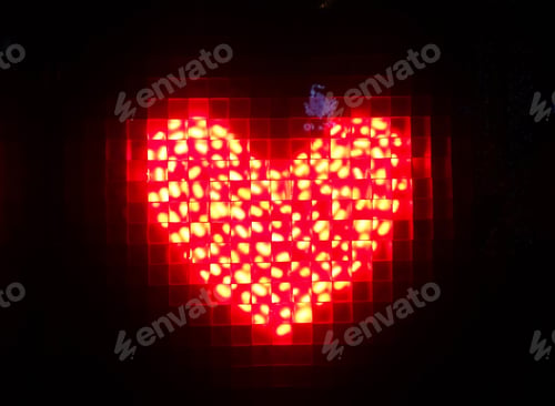 Preview: Heart Made From Lights On A Led Display